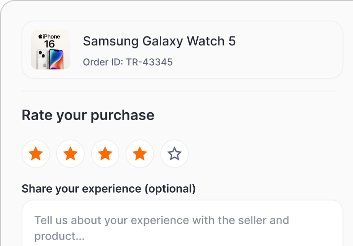Rating System interface