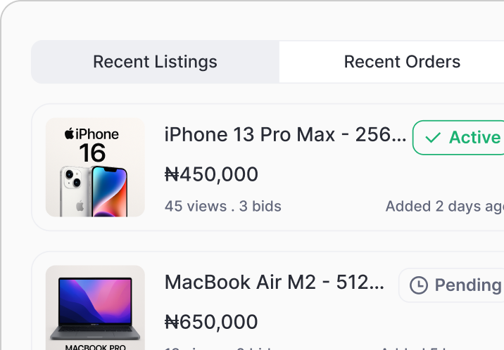 Verified Products interface